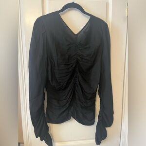 Banana Republic Crepe Black Ruched  Top, M